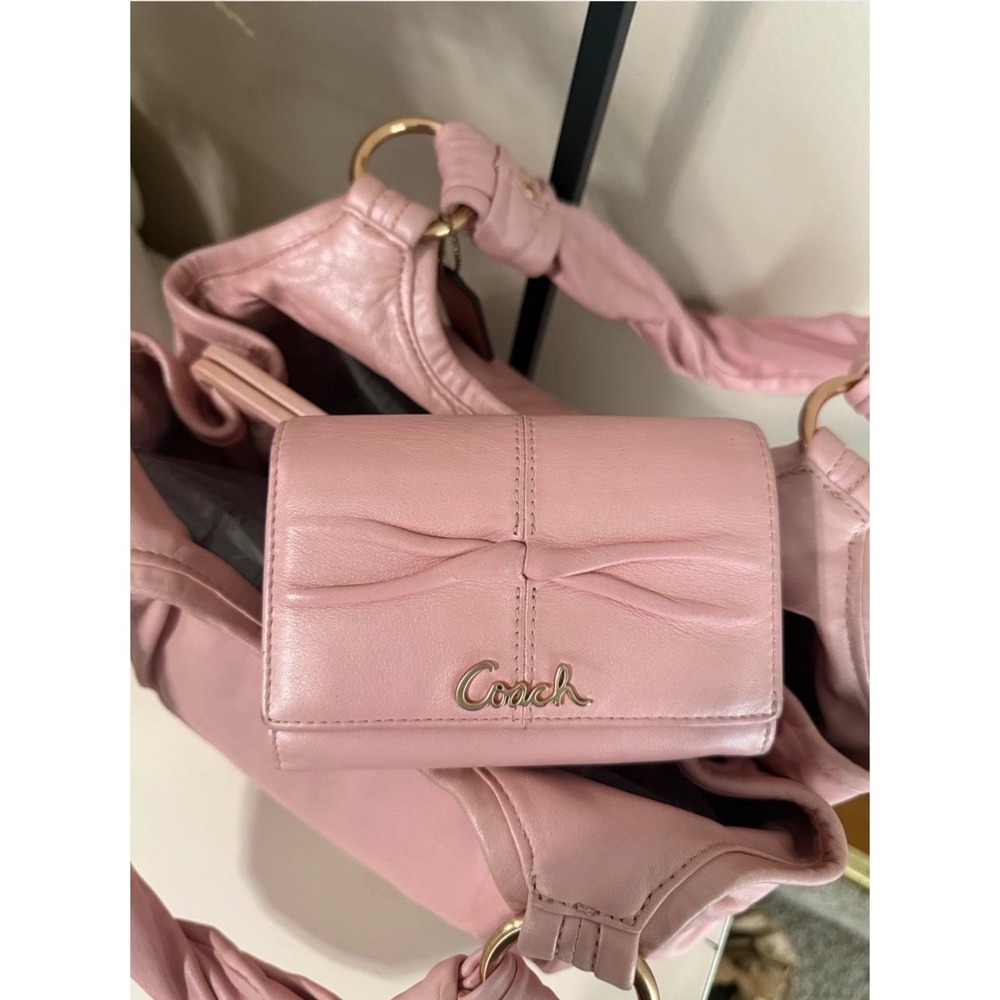 Coach Madison Maggie Pink Leather Hobo Bag & Wallet Y2K Coquette - Picture 7 of 8
